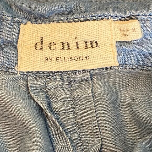 Denim by Ellison Tencel Long-sleeved Button Down with Ruffle on Shoulders M - Picture 6 of 6